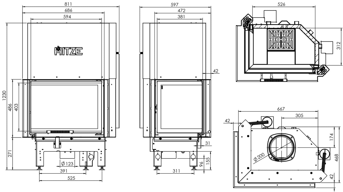 Hitze - Albero 11kW Corner R/L