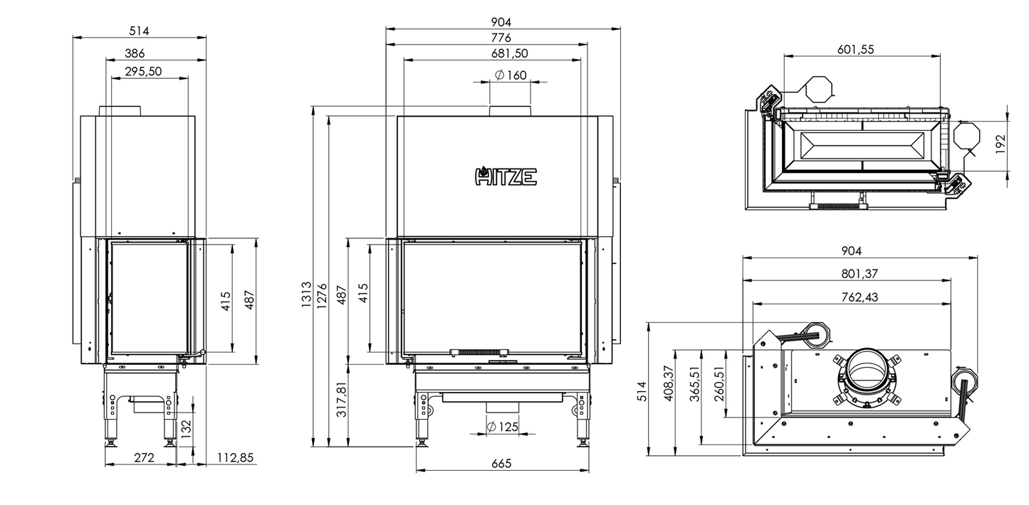 Hitze - HST 68x43 Corner R/L - 13,2kW